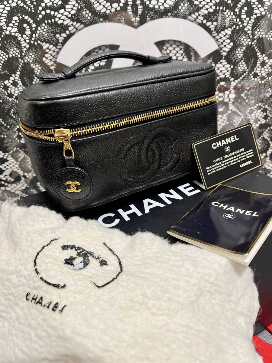 極美品 CHANEL シャネル バニティ ヴァニティ バッグ キャビアスキン