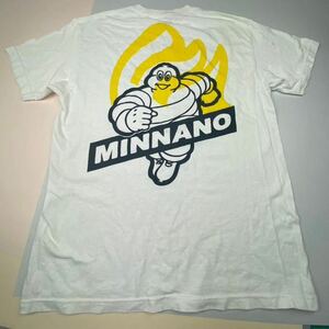 【L】 MIN-NANO alstyle 14314 ミンナノ Tシャツ 白TEE 中古 New Ad Logo Tee WHITE 古着