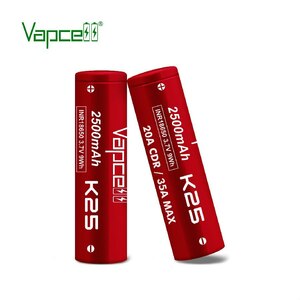 VAPE用 Vapcell original 18650 K25 2500mah 20A/35A 18650 リチウムバッテリー 新品 1本 