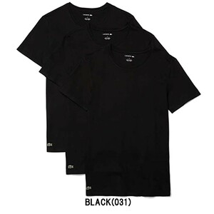 (SALE)LACOSTE(ラコステ)クルーネック 無地 Tシャツ 3枚組 半袖 メンズ TH3321 BLACK(031) S(胸囲92-95cm) la21-th3321-31-s★2