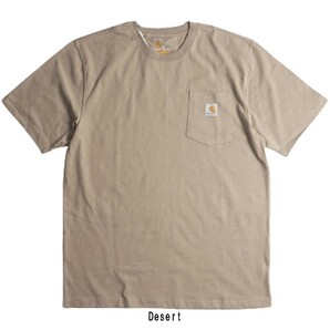 (SALE)Carhartt(カーハート)Tシャツ 半袖 ポケット ポケT 定番 ワークウェア ルーズフィット メンズ K87 Desert M ca32-k87-des-m★3の画像1