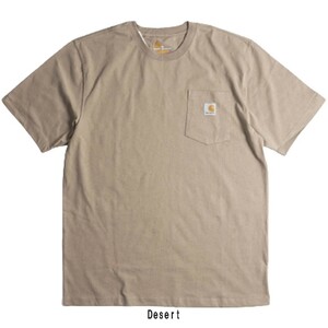 (SALE)Carhartt(カーハート)Tシャツ 半袖 ポケット ポケT 定番 ワークウェア ルーズフィット メンズ K87 Desert L ca32-k87-des-l★1