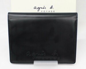 agne's b.VOYAGE　アニエスベー　パスポートケース　カバー　パスケース　黒　ブラック　赤　レッド　JP04A-07　M728-VCD7　未使用◎