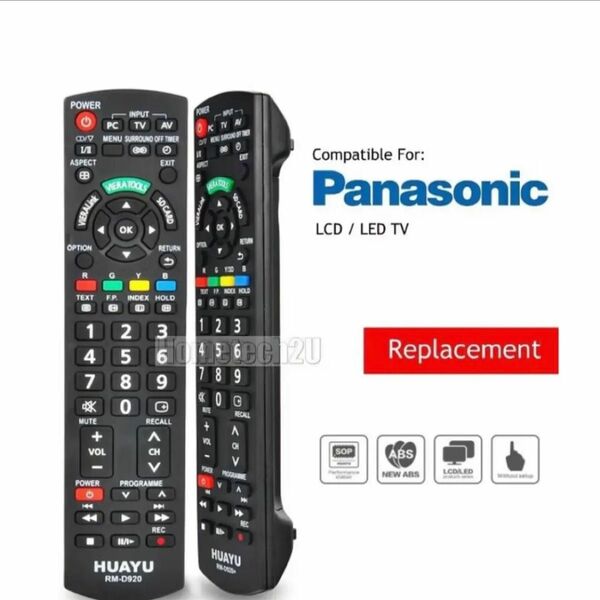 テレビリモコンPANASONIC LCD/LED TV ブラック Panasonic パナソニックテレビリモコン 