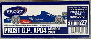 STUDIO27 1/20 PROST G.P. AP04 MONACO 2001 未組立て品 プロスト スタジオ27