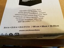 未使用 Amazonベーシック パソコンデスク 昇降式 ブラック 幅100×奥行60 高さ60/65/70/75/80cm 変更可能 Amazonbasic 机 作業台_画像4