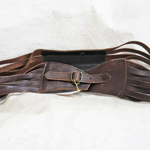 2400 belt piece .. belt width 7. tea Brown long-term keeping goods .. equipped Showa Retro 