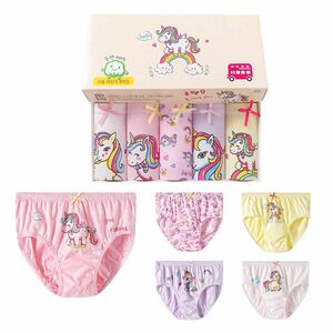 新品　子供パンツ　ショーツ５枚セット 女の子　綿100% ユニコーン 100