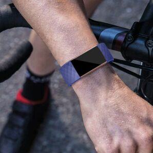 【新品】Fitbit Charge 4/Charge 3/Charge 3 SE バンド ベルト 交換用バンド TPU 調整可能 スポーツバンド ネイビーL E338の画像5