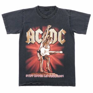 AC/DC 半袖 バンドTシャツ STIFF UPPER LIP TOUR 2001 ブラック #98699 送料360円 ACDC エーシーディーシー アメカジ ロック