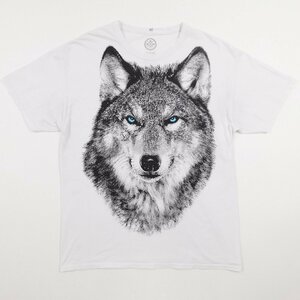 DOM ドム 半袖 プリントTシャツ WOLF FACE size L #99085 送料360円 オオカミ アメカジ トップス ウルフ フェイス Tee