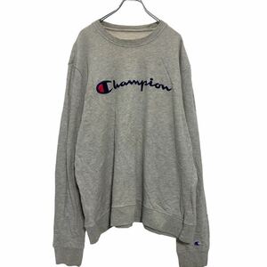 中古 古着 Champion ロゴ スウェット トレーナー XL～ ライトグレー チャンピオン ビッグサイズ 古着卸 アメリカ仕入 a509-5970