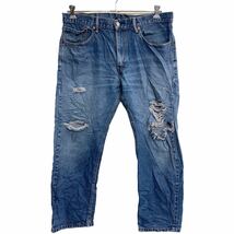 中古 古着 Levi's 505 デニムパンツ W33 リーバイス レギュラーフィット ビッグサイズ ブルー 古着卸 アメリカ仕入 2309-255_画像1