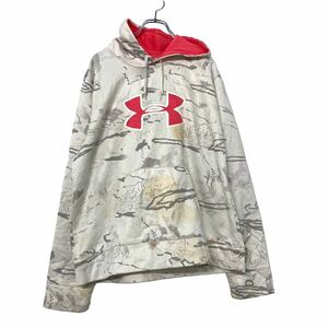 中古 古着 UNDER ARMOUR 迷彩 ロゴパーカー XLサイズ アンダーアーマー スポーツ ジャージ素材 古着卸 アメリカ仕入 a509-5602