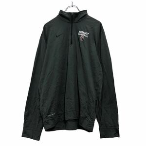 中古 古着 NIKE ジップアップ ロゴ スウェット トレーナー L グレー ホワイト ナイキ 裏起毛 ポケット 古着卸 アメリカ仕入 a509-5783