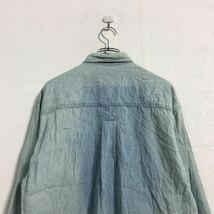 中古 古着 Woolrich 長袖 デニム シャツ M ライトブルー ウールリッチ ボタンダウン メキシコ製 古着卸 アメリカ仕入 a509-6060_画像8