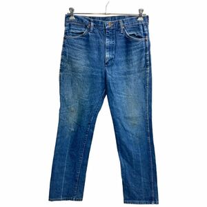 中古 古着 Wrangler カウボーイ ロングパンツ W34 ラングラー 936DEN ブルー コットン 古着卸 アメリカ仕入 2309-1218