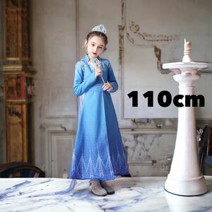  long One-piece Princess dress hole snow L sa.. sama cosplay fancy dress Kids child Halloween 110 blue 