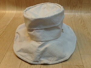n111u　JANERIVER　帽子　L58cm　JRH245　レディース　女性用　ワイヤー入り　ベージュ　中古
