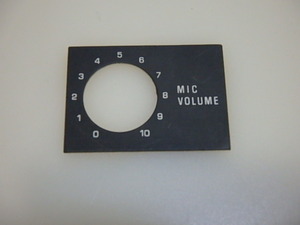 n304u MIC VOLUME label small size Mike volume for plate retro that time thing Junk 