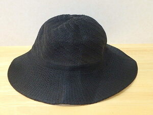 n106u　中古　レディース　夏帽子　黒　ハット　女性用　内側、約57~58cm程