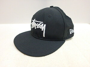 n309u　STUSSY　ステューシー　ニューエラ　NEW ERA　キャップ　9FITY　YOUTH　子供　キッズ　黒　ブラック　帽子　中古