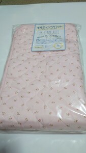 * new goods * quilting pad ( corner rubber attaching )* baby *70cm×120cm* pink * floral print *