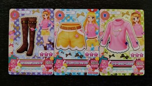 アイカツ★2015 3弾N★ガーリーピンクタートルネック他3枚セット★