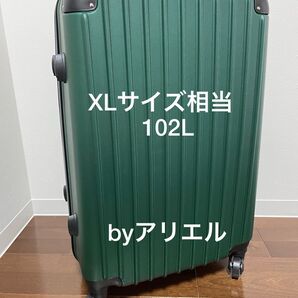 「大容量102L」新品 スーツケース Lサイズ XLサイズ相当 ダークグリーン 大容量 102L キャリーバッグ