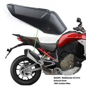 送料無料 Ducati ドゥカティ ムルティストラーダ V4 V4S/スポーツ2020-2023 カーボンファイバー エキゾースト カバー ガード