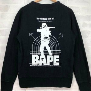 A BATHING APE アベイシングエイプ 初期 No windage hold off スウェット トレーナー SIZE: S ブラック MU632023090502