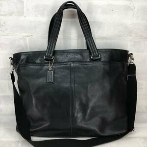 COACH コーチ F70673 2WAY レザー トートバッグ ビジネスバッグ メンズ ブラック MH632023091411