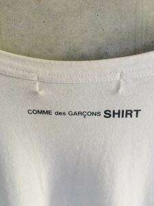 【★名作★希少★メンズL★送料無料！】コムデギャルソンシャツ 背面 ロゴ入り ホワイト 半袖 Tシャツ COMME des GARCONS SHIRT トルコ製