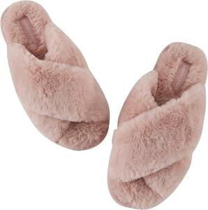 mo Como ko room shoes lady's slippers fake fur pink 