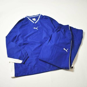 ★90s ヴィンテージ オールド プーマ PUMA バイカラ― ウィンド ブレーカー 上下 セットアップ S-M ブルー ビンテージ ジャージ ピステ★