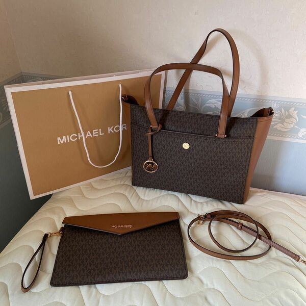 【新品未使用】MICHAEL KORS マイケルコース レザー ショルダーバッグ 3way 