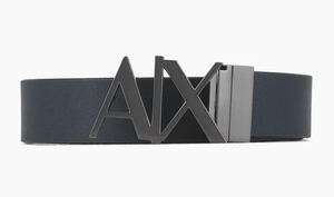 新作　直営　日本未発売　A|X Armani Exchange Logo buckle leather belt　高級レザーベルト　本物をお届け!!