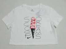 NIKE NSW OC S/S クロップ Tシャツ アイスクリーム 白 M ナイキ ルーズフィット ショート丈 Tee シューズBOX柄 レディース FB8110-100_画像3