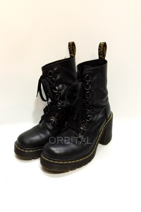 代官山)Dr.Martens ドクターマーチン CHESNEY 8 TIE BOOT チャンキーヒール レースアップブーツ サイズUK5 ブラック