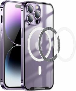 iPhone15 iPhone15Plus ケース ロック式MagSafe対応 マット 金属 アルミニウムバンパー カメラ保護 マグネットアイホン15プラス 保護カバー