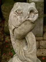 立ちサカナの石像h63cm 魚石　ガーデンオブジェ　ガーデニング　庭石　0918_画像5