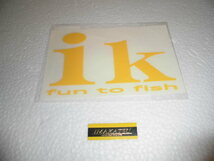 品薄　貴重　数量限定　格安　イマカツ　IK　カッティングステッカー　Ｌ　イエロー　転写タイプ　１６５ｍｍ×１０５ｍｍ　今江克隆　_画像1