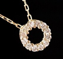 18金製 上品 高純度 ダイヤモンド ネックレス ドーナツ モチーフ K18 刻印有 32412_画像2