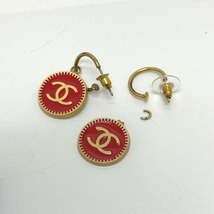 CHANEL シャネル 01P ココマーク CC ピアス レッド レディース【中古】_画像1