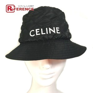 CELINE セリーヌ 2AUB0930C ロゴ キルティング 帽子 ハット ナイロン ブラック レディース【中古】新品同様