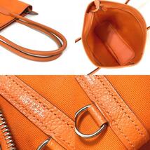 HERMES エルメス ショルダーバッグ 肩掛け ガーデンジップPM カバン トートバッグ トワルオフィシエ M□刻 オレンジ レディース【中古】_画像9