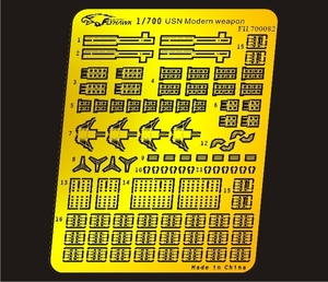 FH700082 1/700 WWII アメリカ海軍 艦艇用武器セット1 エッチングパーツ