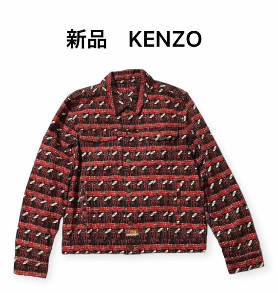 新品未使用　KENZO ジャケット　Gジャン　デニム　レッド　黄金の竹　Lサイズ