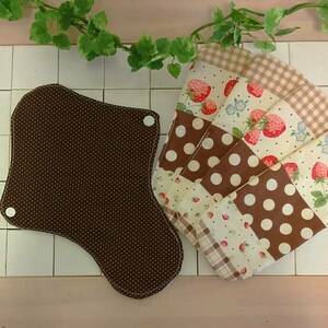 muu* waterproof chocolate dot * holder fabric napkin set * hand made * strawberry 