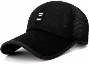 キャップ メンズ メッシュ通気構造 軽量 性熱中症対策 速乾性 帽子 通気性抜群 UVカット 紫外線対策 日よけ メッシュキャップ -黒